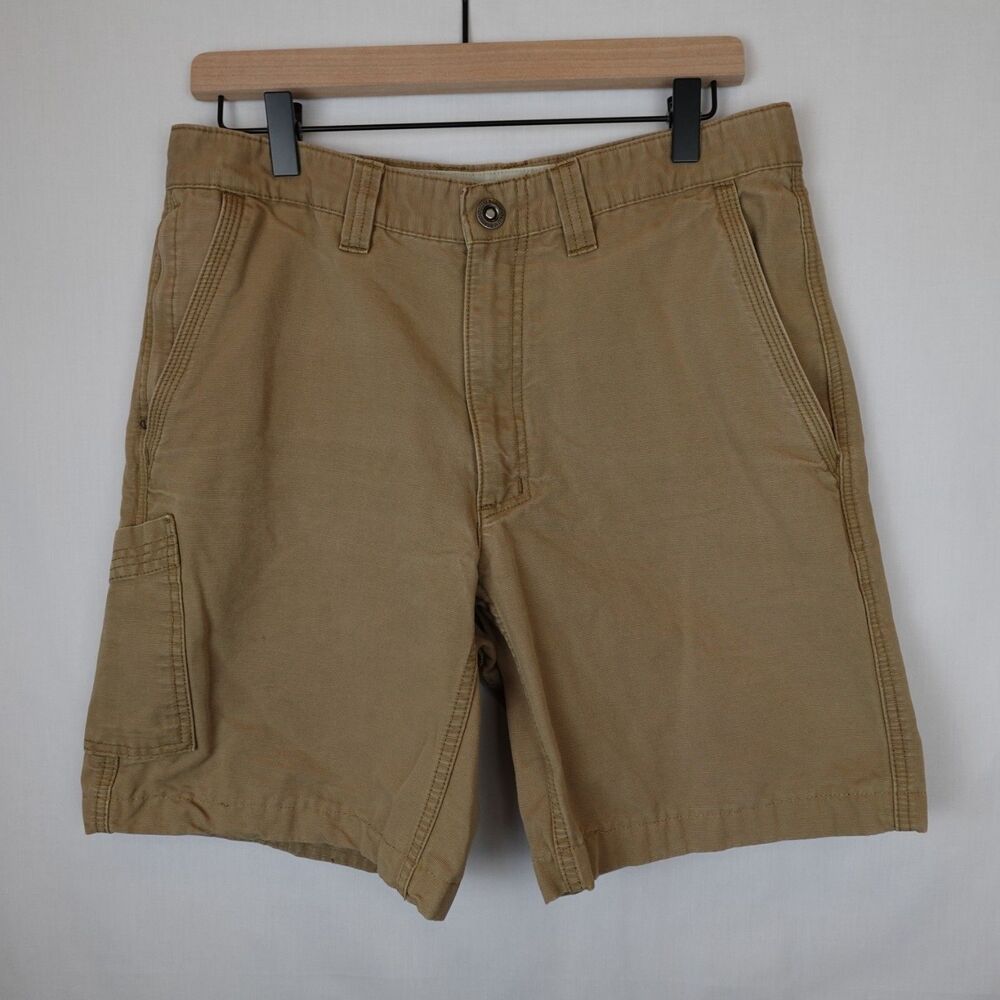 Columbia Khaki Men's Shorts Size 32 100% Cotton Tan Slit Pockets Casual Outdoors